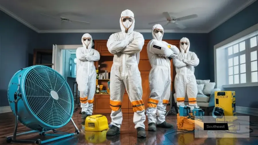 Lakeview Water Damage Restoration crew ready to dry a water damaged home in Yucaipa, CA