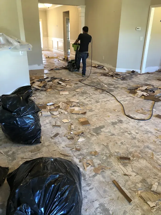 Slab leak located and dried in a kitchen in a Yucaipa, CA home