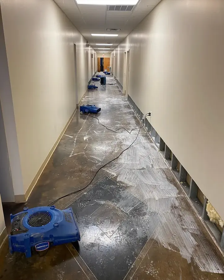 Drying equipment set along a hallway in a Yucaipa, CA home